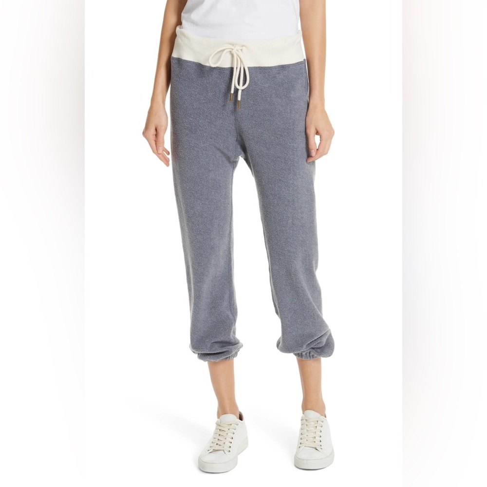The Great. || The Warm‎ Up Sweatpants Sherpa Waistband Blue Ivory 3